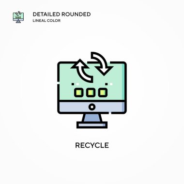 Vektör simgesini geri dönüştür. Modern vektör illüstrasyon kavramları. Düzenlemesi ve kişiselleştirmesi kolay.