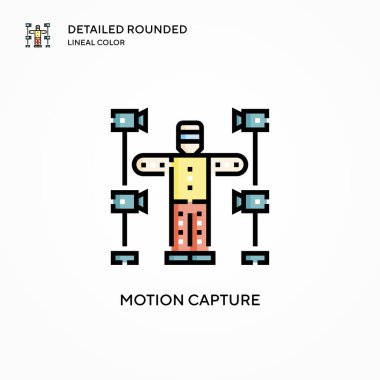 Hareket yakalama vektör simgesi. Modern vektör illüstrasyon kavramları. Düzenlemesi ve kişiselleştirmesi kolay.