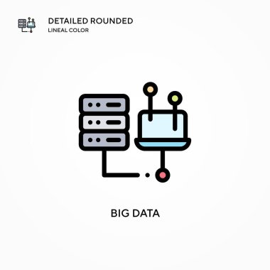 Büyük veri vektör simgesi. Modern vektör illüstrasyon kavramları. Düzenlemesi ve kişiselleştirmesi kolay.