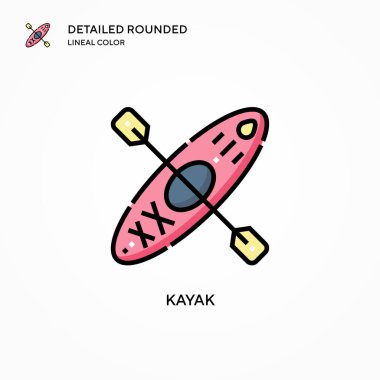 Kano vektör simgesi. Modern vektör illüstrasyon kavramları. Düzenlemesi ve kişiselleştirmesi kolay.