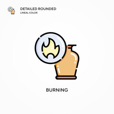 Vektör simgesi yakılıyor. Modern vektör illüstrasyon kavramları. Düzenlemesi ve kişiselleştirmesi kolay.