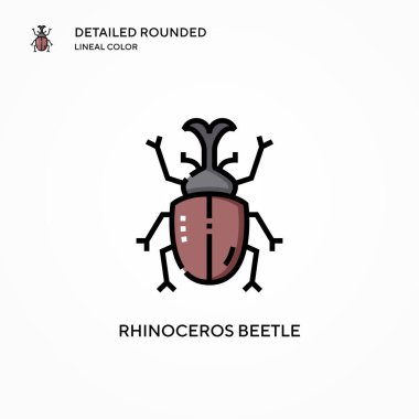 Gergedan böcek vektör simgesi. Modern vektör illüstrasyon kavramları. Düzenlemesi ve kişiselleştirmesi kolay.