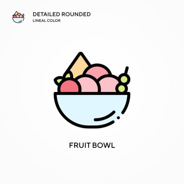 Meyve kasesi vektör simgesi. Modern vektör illüstrasyon kavramları. Düzenlemesi ve kişiselleştirmesi kolay.