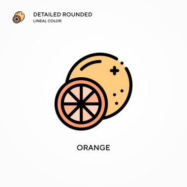 Turuncu vektör simgesi. Modern vektör illüstrasyon kavramları. Düzenlemesi ve kişiselleştirmesi kolay.