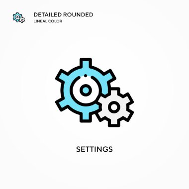 Ayarlar vektör simgesi. Modern vektör illüstrasyon kavramları. Düzenlemesi ve kişiselleştirmesi kolay.