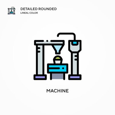 Makine vektör simgesi. Modern vektör illüstrasyon kavramları. Düzenlemesi ve kişiselleştirmesi kolay.