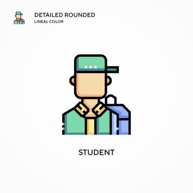 Öğrenci vektör simgesi. Modern vektör illüstrasyon kavramları. Düzenlemesi ve kişiselleştirmesi kolay.