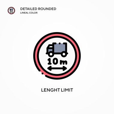 Uzunluk sınırı vektör simgesi. Modern vektör illüstrasyon kavramları. Düzenlemesi ve kişiselleştirmesi kolay.