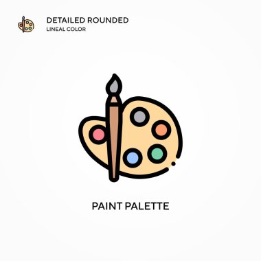 Palet vektör simgesini boya. Modern vektör illüstrasyon kavramları. Düzenlemesi ve kişiselleştirmesi kolay.
