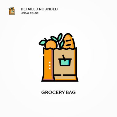 Market poşeti vektör simgesi. Modern vektör illüstrasyon kavramları. Düzenlemesi ve kişiselleştirmesi kolay.