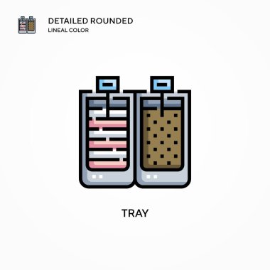 Tepsi vektör simgesi. Modern vektör illüstrasyon kavramları. Düzenlemesi ve kişiselleştirmesi kolay.