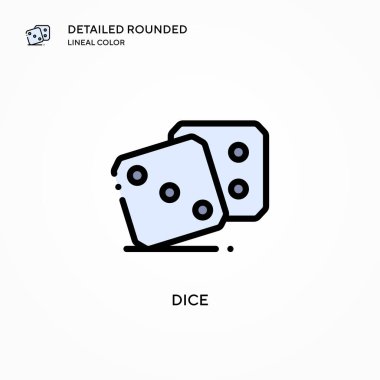 Dice vektör simgesi. Modern vektör illüstrasyon kavramları. Düzenlemesi ve kişiselleştirmesi kolay.