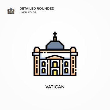 Vatikan vektör ikonu. Modern vektör illüstrasyon kavramları. Düzenlemesi ve kişiselleştirmesi kolay.