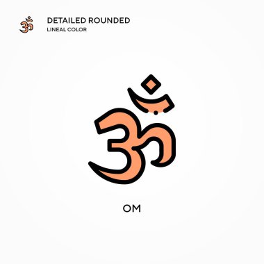 Om vektör simgesi. Modern vektör illüstrasyon kavramları. Düzenlemesi ve kişiselleştirmesi kolay.