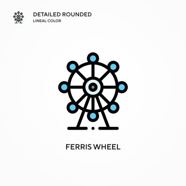 Dönme dolap vektör simgesi. Modern vektör illüstrasyon kavramları. Düzenlemesi ve kişiselleştirmesi kolay.