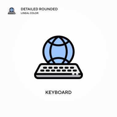 Klavye vektör simgesi. Modern vektör illüstrasyon kavramları. Düzenlemesi ve kişiselleştirmesi kolay.