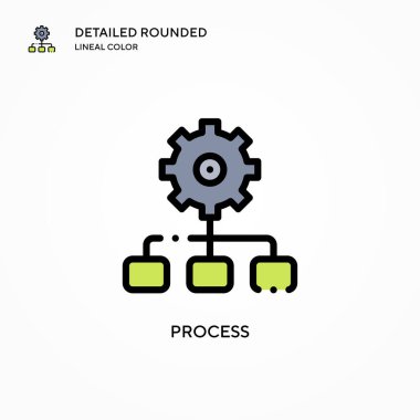 İşlem vektör simgesi. Modern vektör illüstrasyon kavramları. Düzenlemesi ve kişiselleştirmesi kolay.