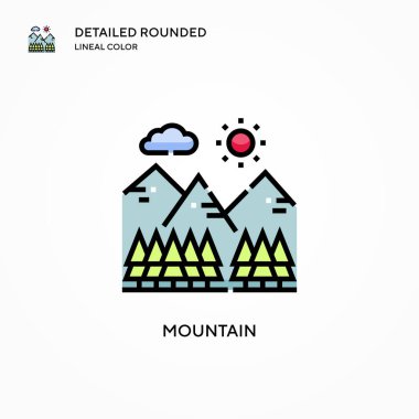 Dağ vektör simgesi. Modern vektör illüstrasyon kavramları. Düzenlemesi ve kişiselleştirmesi kolay.