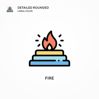 Vektör simgesini ateşle. Modern vektör illüstrasyon kavramları. Düzenlemesi ve kişiselleştirmesi kolay.