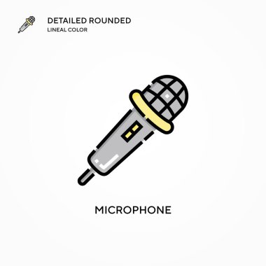 Mikrofon vektör simgesi. Modern vektör illüstrasyon kavramları. Düzenlemesi ve kişiselleştirmesi kolay.