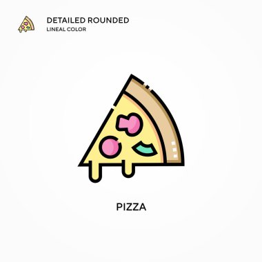 Pizza vektör simgesi. Modern vektör illüstrasyon kavramları. Düzenlemesi ve kişiselleştirmesi kolay.