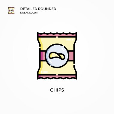 Çip vektör simgesi. Modern vektör illüstrasyon kavramları. Düzenlemesi ve kişiselleştirmesi kolay.