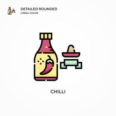 Chilli vektör simgesi. Modern vektör illüstrasyon kavramları. Düzenlemesi ve kişiselleştirmesi kolay.