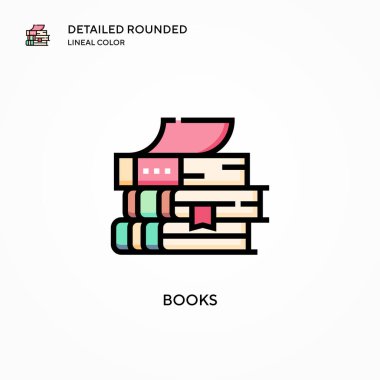 Kitap vektör simgesi. Modern vektör illüstrasyon kavramları. Düzenlemesi ve kişiselleştirmesi kolay.