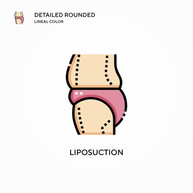 Liposuction vektör simgesi. Modern vektör illüstrasyon kavramları. Düzenlemesi ve kişiselleştirmesi kolay.
