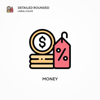 Para vektör simgesi. Modern vektör illüstrasyon kavramları. Düzenlemesi ve kişiselleştirmesi kolay.