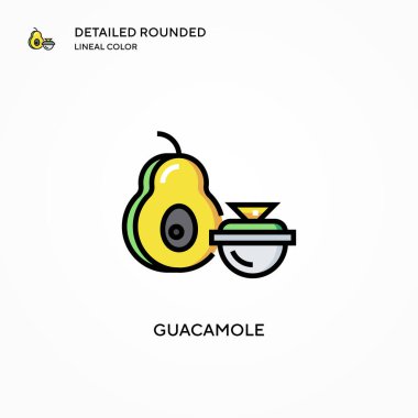 Guacamole vektör simgesi. Modern vektör illüstrasyon kavramları. Düzenlemesi ve kişiselleştirmesi kolay.
