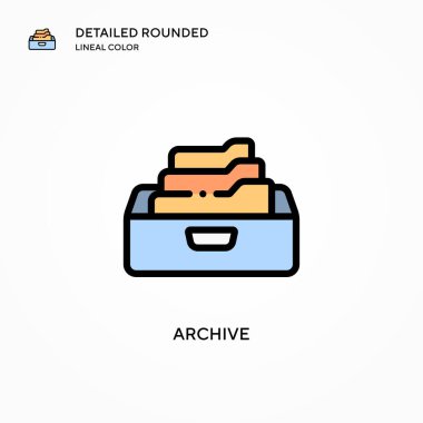 Arşiv vektör simgesi. Modern vektör illüstrasyon kavramları. Düzenlemesi ve kişiselleştirmesi kolay.
