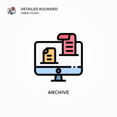 Arşiv vektör simgesi. Modern vektör illüstrasyon kavramları. Düzenlemesi ve kişiselleştirmesi kolay.