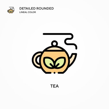 Çay vektör simgesi. Modern vektör illüstrasyon kavramları. Düzenlemesi ve kişiselleştirmesi kolay.