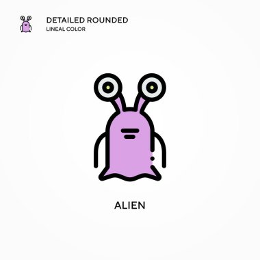 Uzaylı vektör simgesi. Modern vektör illüstrasyon kavramları. Düzenlemesi ve kişiselleştirmesi kolay.