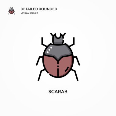 Scarab vektör simgesi. Modern vektör illüstrasyon kavramları. Düzenlemesi ve kişiselleştirmesi kolay.