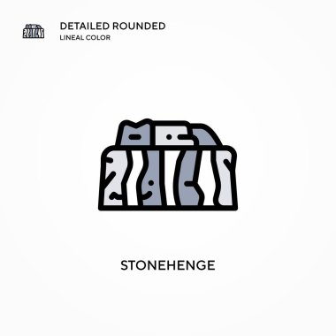 Stonehenge vektör simgesi. Modern vektör illüstrasyon kavramları. Düzenlemesi ve kişiselleştirmesi kolay.