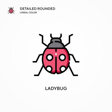 Uğur böceği vektör simgesi. Modern vektör illüstrasyon kavramları. Düzenlemesi ve kişiselleştirmesi kolay.