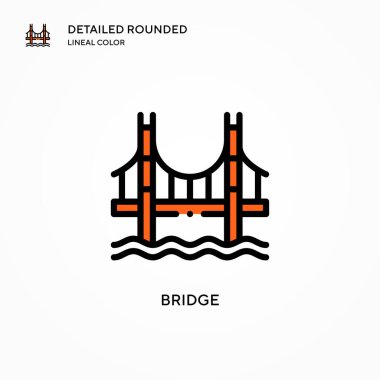 Köprü vektör simgesi. Modern vektör illüstrasyon kavramları. Düzenlemesi ve kişiselleştirmesi kolay.