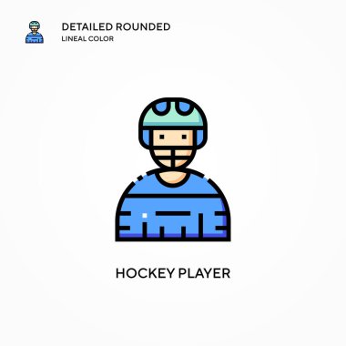 Hokey oyuncusu vektör simgesi. Modern vektör illüstrasyon kavramları. Düzenlemesi ve kişiselleştirmesi kolay.
