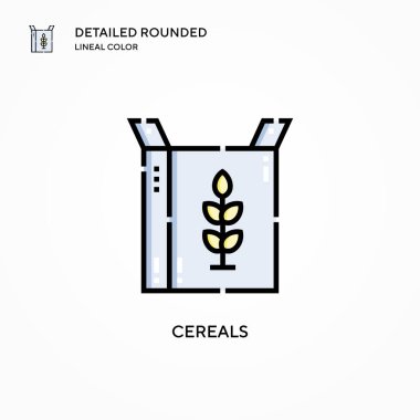 Mısır gevreği vektör simgesi. Modern vektör illüstrasyon kavramları. Düzenlemesi ve kişiselleştirmesi kolay.