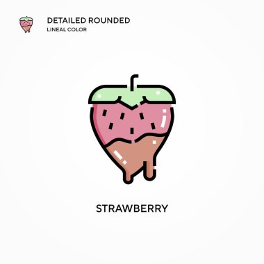 Çilek vektör simgesi. Modern vektör illüstrasyon kavramları. Düzenlemesi ve kişiselleştirmesi kolay.