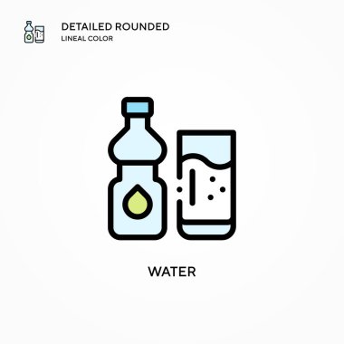 Su vektör simgesi. Modern vektör illüstrasyon kavramları. Düzenlemesi ve kişiselleştirmesi kolay.