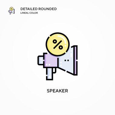 Sözcü vektör simgesi. Modern vektör illüstrasyon kavramları. Düzenlemesi ve kişiselleştirmesi kolay.