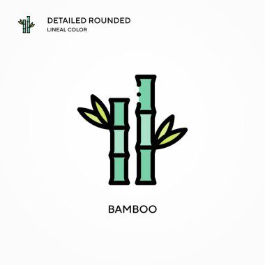 Bambu vektör simgesi. Modern vektör illüstrasyon kavramları. Düzenlemesi ve kişiselleştirmesi kolay.