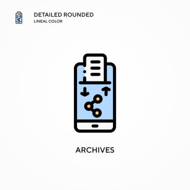 Arşiv vektör simgesi. Modern vektör illüstrasyon kavramları. Düzenlemesi ve kişiselleştirmesi kolay.