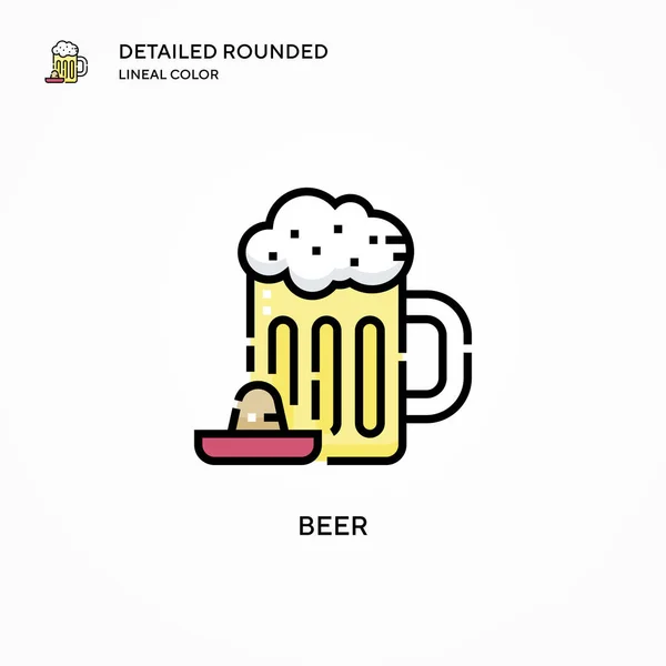 Icono Vector Cerveza Conceptos Modernos Ilustración Vectorial Fácil Editar Personalizar — Archivo Imágenes Vectoriales