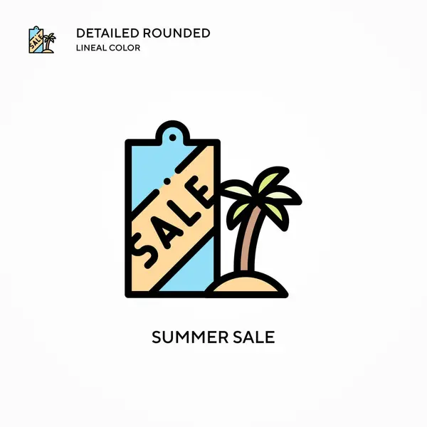 Summer Sale Vector Icon Modern Vector Illustration Concepts Easy Edit — Stock Vector