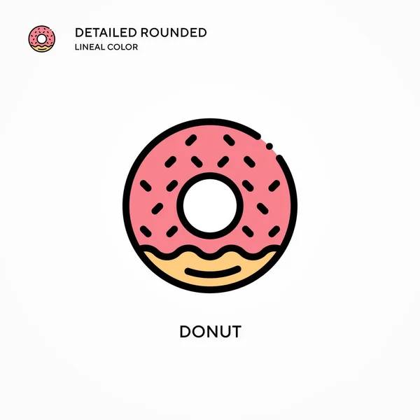 Icono Del Vector Donut Conceptos Modernos Ilustración Vectorial Fácil Editar — Vector de stock