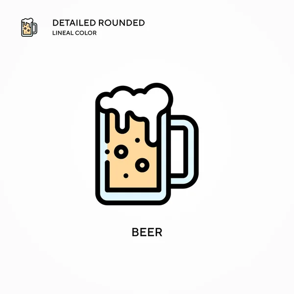 Icono Vector Cerveza Conceptos Modernos Ilustración Vectorial Fácil Editar Personalizar — Archivo Imágenes Vectoriales